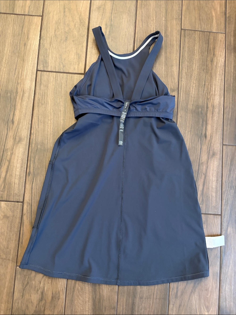 NWT Vuori Volley dress in azure blue featuring white trim and a built in bra - Picture 9 of 9